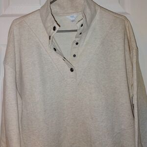 NWT Time and Tru Women's Cream Sweatshirt PTP 23"